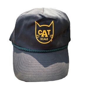 Vintage CAT Scale Trucker Hat Black Nissin Cap USA Trucker Style Snapback